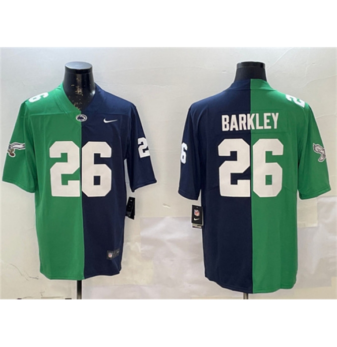 Men's Philadelphia Eagles #26 Saquon Barkley Green & Navy Split Vapor Untouchable Limited Football Stitched Jersey