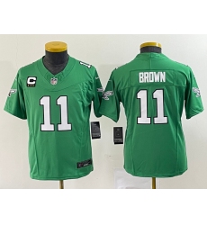 Youth Nike Philadelphia Eagles #11 A.J. Brown Green 2023 F.U.S.E. Vapor Untouchable C Stitched Football Jersey