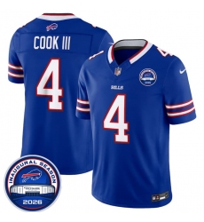 Men's Buffalo Bills #4 James Cook III Blue F.U.S.E. 2026 Inaugural Season at Highmark Stadium Football Stitched Jersey