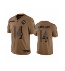 Men's Nike Baltimore Ravens #14 Kyle Hamilton 2023 Brown Salute To Service Limited Football Stitched Jersey
