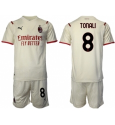 Men 2021-2022 Club AC Milan away cream 8 Soccer Jersey