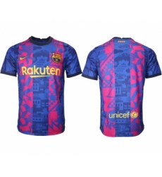 Men 2021-2022 Club Barcelona blue training suit aaa version blank Soccer Jersey