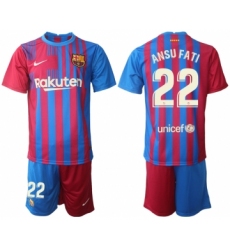 Men 2021-2022 Club Barcelona home red 22 Nike Soccer Jerseys
