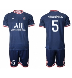 Men 2021-2022 Club Paris St German home blue 5 Soccer Jersey