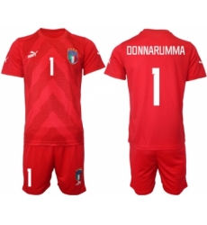 Men's Italy #1 Donnarumma Red Goalkeeper Soccer Jersey Suit
