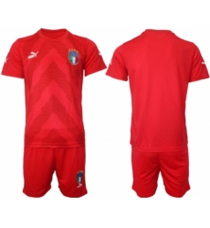 Men's Italy Blank Red Goalkeeper Soccer Jersey Suit