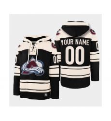 Men's Colorado Avalanche Active Player Custom Black All Stitched Sweatshirt Hoodie