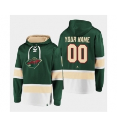 Men's Minnesota Wild Active Player Custom Green All Stitched Sweatshirt Hoodie