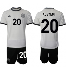 Men's Germany #20 Karim Adeyemi White 2025 Home Soccer Jersey Suit
