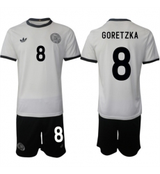 Men's Germany #8 Leon Goretzka White 2025 Home Soccer Jersey Suit