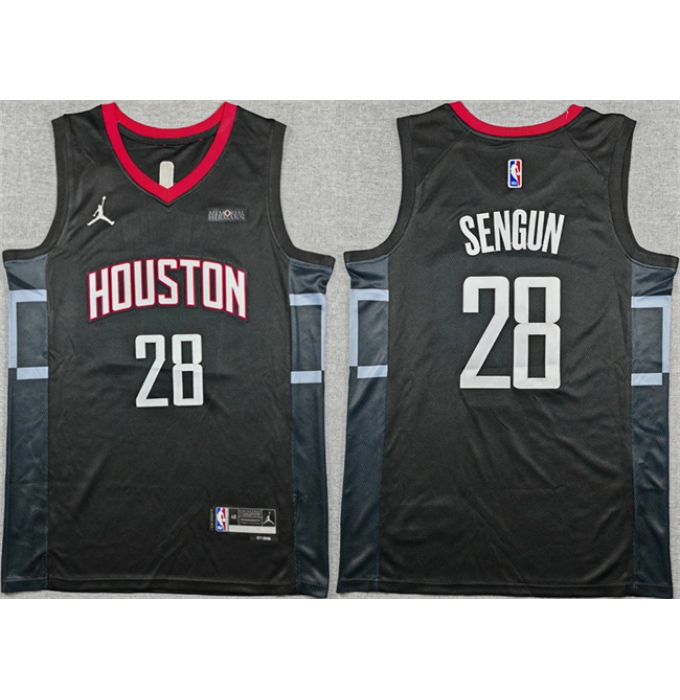 Men's Houston Rockets #28 Alperen Sengun Black Statement Edition Stitched Jersey