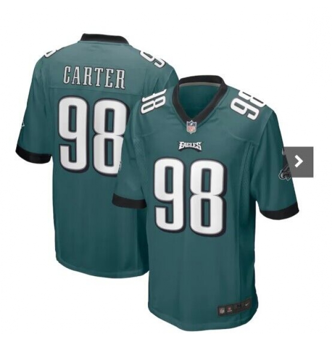 Men's Philadelphia Eagles #98 Jalen Carter Nike Midnight Green 2023 NFL Draft First Round Pick Limited Jersey