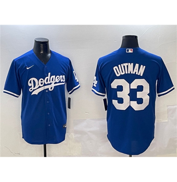 Men's Los Angeles Dodgers #33 James Outman Royal Cool Base Stitched Baseball Jersey