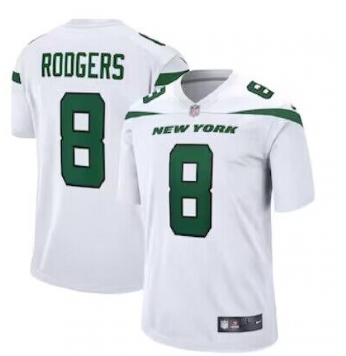 Men's New York Jets #8 Aaron Rodgers White 2023 Vapor Untouchable Stitched Nike Limited Jersey
