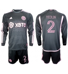 Men's Inter Miami CF #2 Yedlyn 2023-24 Black Away Soccer Jersey Suit