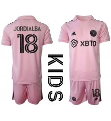 Youth Inter Miami CF #18 Jordialba Pink Home Soccer Jersey