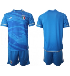 Men's Italy Blank Blue 2023-24 Home Soccer Jersey