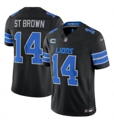Men's Detroit Lions #14 Amon-Ra St. Brown Black 2026 With 4-Star C F.U.S.E. Vapor Limited Football Stitched Jersey