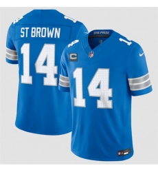 Men's Detroit Lions #14 Amon-Ra St. Brown Blue 2026 With 4-Star C F.U.S.E. Vapor Limited Football Stitched Jersey