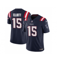 Men's Nike New England Patriots #15 Ezekiel Elliott Navy 2023 F.U.S.E. Vapor Limited Football Stitched Jersey