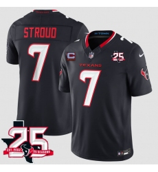 Men's Houston Texans #7 C.J. Stroud Navy 2nd Alternate 2026 With 25th Anniversary And 4-Star C F.U.S.E. Vapor Limited Football Stitched Jersey