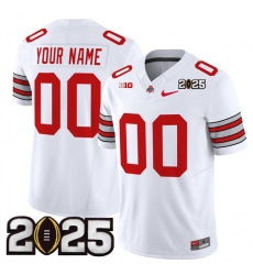Men's Ohio State Buckeyes Active Player Custom White 2025 CFP Final Patch F.U.S.E. Vapor Limited Stitched Football Jersey