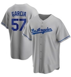 Men's Los Angeles Dodgers #57 Luis Garcia Grey Cool Base Stitched Baseball Jersey