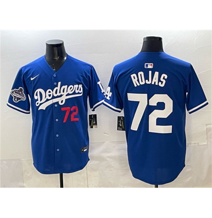 Men's Los Angeles Dodgers #72 Miguel Rojas Royal 2025 World Series Champions Limited Stitched Baseball Jersey