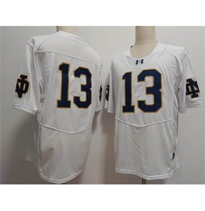 Men's Notre Dame Fighting Irish #13 Riley Leonard White 2024 F.U.S.E. Limited Stitched Jersey