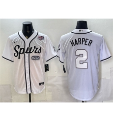 Men's San Antonio Spurs #2 Dylan Harper White USA 250 Stitched Baseball Jersey