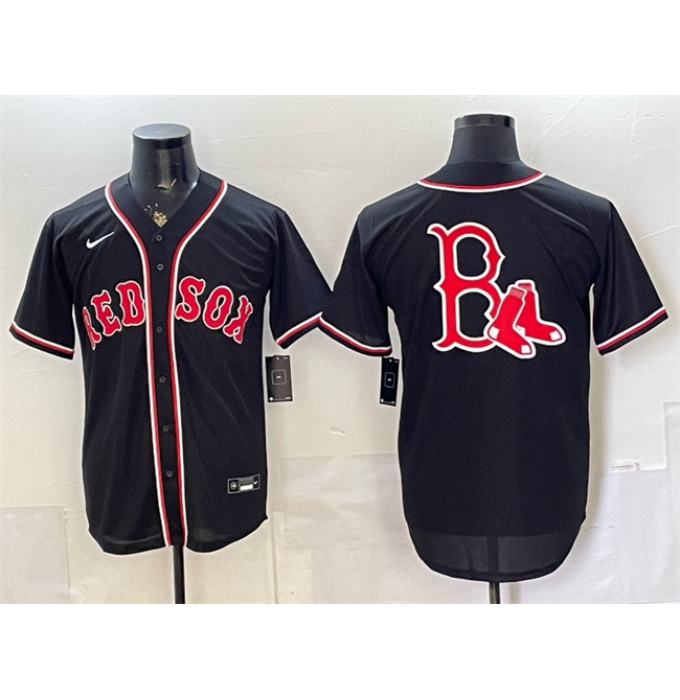 Men's Boston Red Sox Team Big Logo 2026 Fashion Replica Black Out Stitched Baseball Jersey