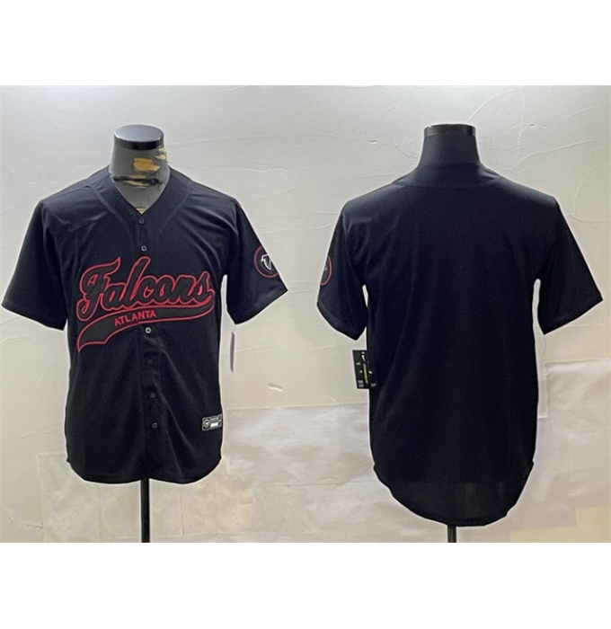 Men's Atlanta Falcons Blank Black With Cool Base Stitched Baseball Jersey