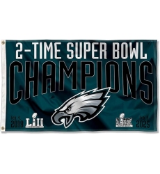 2pcs Philadelphia Eagles 2pcs Time Super Bowl Champions Flag Outdoor Indoor 3x5 Foot Banner