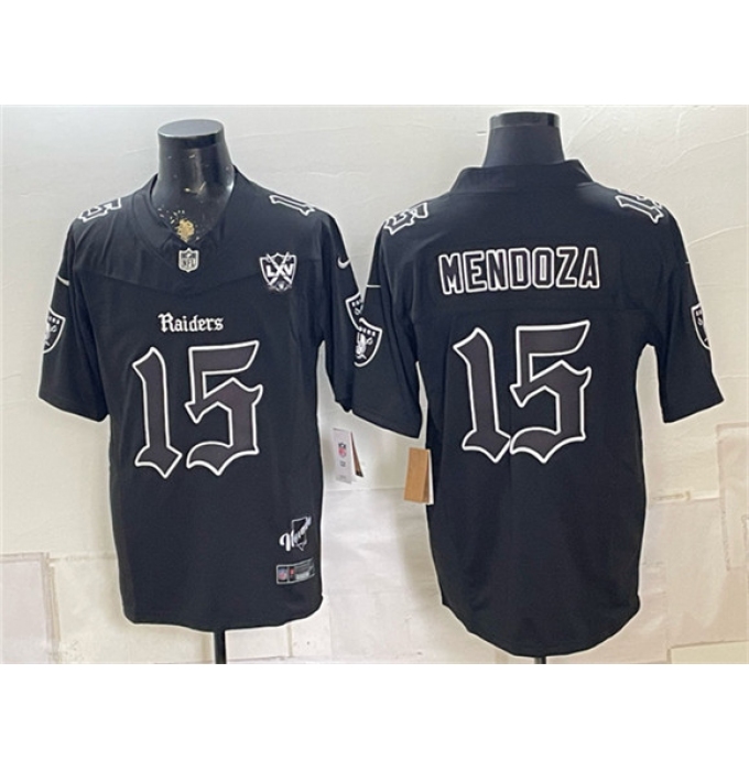 Men's Las Vegas Raiders #15 Fernando Mendoza Black F.U.S.E. 65th Anniversary Vapor Untouchable Limited Football Stitched Jersey