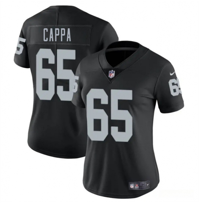 Women's Las Vegas Raiders #65 Alex Cappa Black 2025 Vapor Football Stitched Jersey(Run Small)