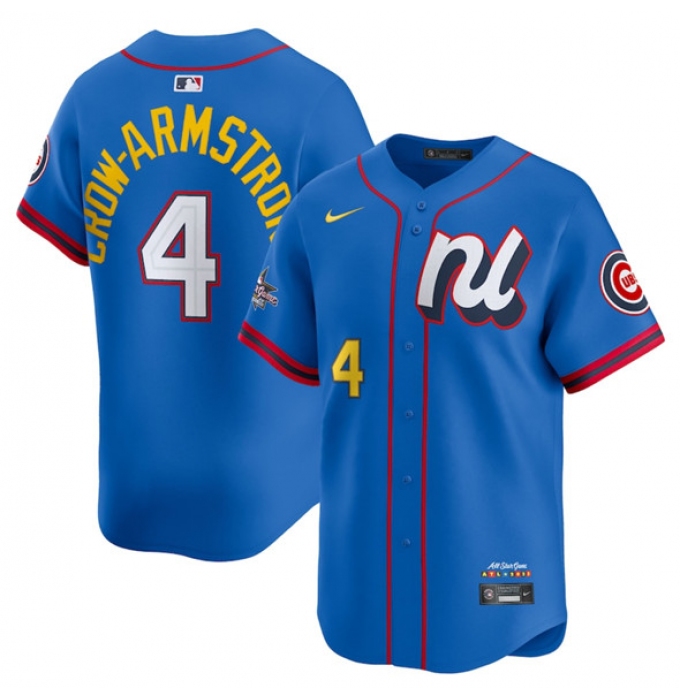 Men's National League #4 Pete Crow-Armstrong Blue 2025 All-Star Edition Limited Stitched Baseball Jersey