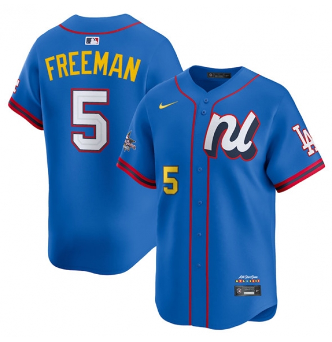 Men's National League #5 Freddie Freeman Blue 2025 All-Star Edition Limited Stitched Baseball Jersey