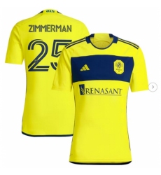 Mens Nashville SC Walker Zimmerman adidas Yellow 2024 The 615 Kit Replica Player Jersey