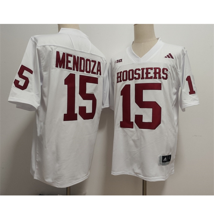 Men's Indiana Hoosiers #15 Fernando Mendoza White Stitched Football Jersey