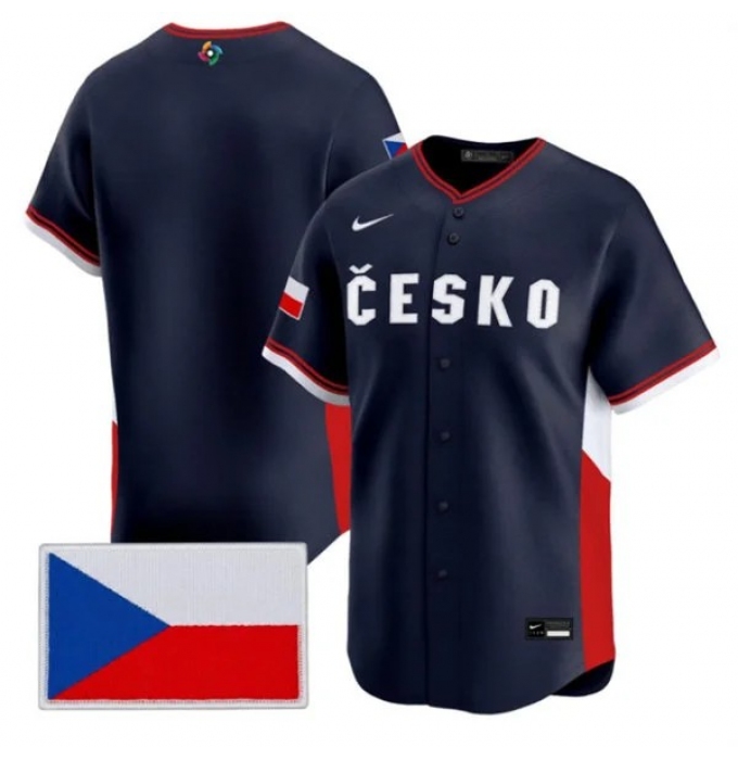 Men's Czech Republic Baseball Nike Navy 2026 World Baseball Classic Team Jersey