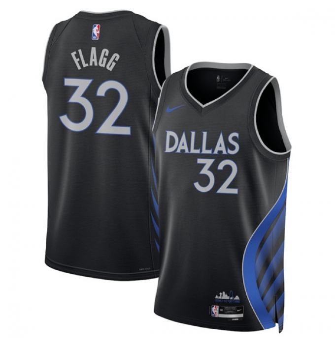 Men's Dallas Mavericks #32 Cooper Flagg Black 2025-26 City Edition Stitched Basketball Jersey