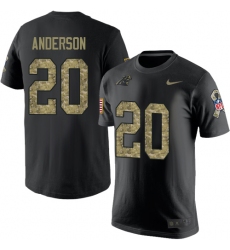 NFL Men's Nike Carolina Panthers #20 C.J. Anderson Black Camo Salute to Service T-Shirt