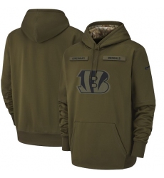 Men's Cincinnati Bengals Nike Olive Salute to Service Sideline Therma Performance Pullover Hoodie