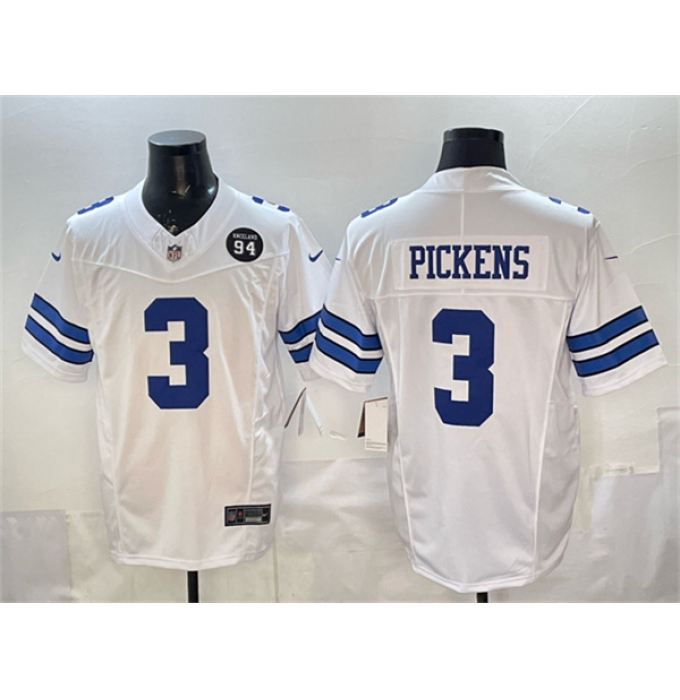 Men's Dallas Cowboys #3 George pickens Navy F.U.S.E. 94 Marshawn Kneeland Memorial Vapor Limited Stitched Football Jersey