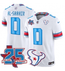 Men's Houston Texans #0 Azeez Al-Shaair White 2026 25th Anniversary F.U.S.E. Rivalries Collection Limited Football Stitched Jersey