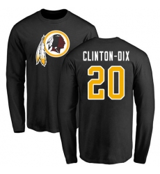 NFL Nike Washington Redskins #20 Ha Clinton-Dix Black Name & Number Logo Long Sleeve T-Shirt
