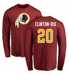 NFL Nike Washington Redskins #20 Ha Clinton-Dix Maroon Name & Number Logo Long Sleeve T-Shirt