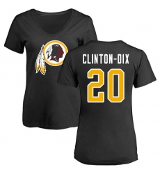 NFL Women's Nike Washington Redskins #20 Ha Clinton-Dix Black Name & Number Logo T-Shirt