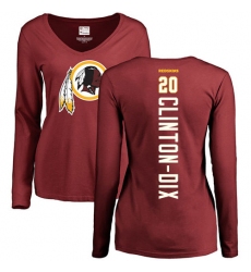 NFL Women's Nike Washington Redskins #20 Ha Clinton-Dix Maroon Backer Long Sleeve T-Shirt