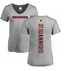 NFL Women's Nike Washington Redskins #98 Matt Ioannidis Ash Backer T-Shirt
